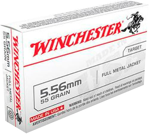 Winchester USA Lake City M193 Rifle Ammunition 5.56mm 55gr FMJ 3240 fps 20/ct