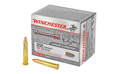 Winchester Ammo X22P Varmint X  22 Hornet 35 gr Polymer Tip Rapid Expansion 20 Per Box/ 10 Case