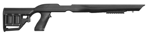 ADAPTIVE TACTICAL 1081039 Tac-Hammer RM4 Black Synthetic, Adjustable Stock with Magazine Compartments, Removable Barrel Inserts, Stowaway Accessory Rail, Fits Ruger 10/22 (Most Barrel Contours)