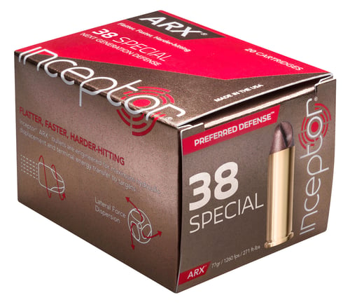 NORMA AMMO INCEPTOR .38SPL 77GR. ARX 20-PACK