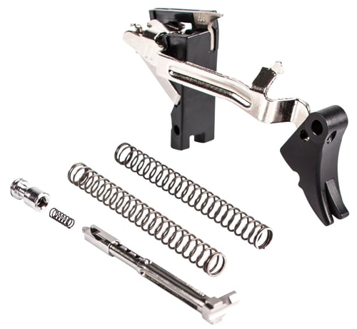 ZEV FULADJULT9BB Fulcrum Adjustable Trigger Ultimate Kit Black Hardcoat Anodized Curved Trigger, Compatible w/Gen1-3 Glock 17/17C/17L/19/19C/26/34