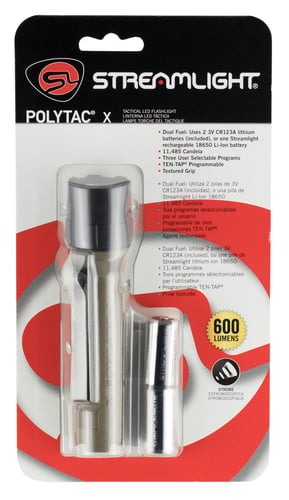 Streamlight 88602 PolyTac X  Coyote Polymer White LED 35/260/600 Lumens 205 Meters Range