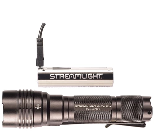 Streamlight 88084 ProTac HL-X USB 1000/400/65 Lumens C4 LED Aluminum Black Lithium with UBS Charge Cord