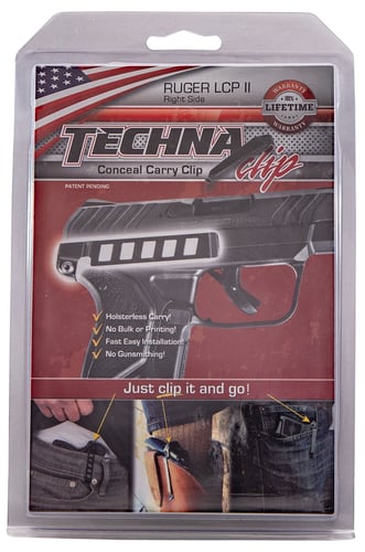 Techna Clip LCPIIBR Conceal Carry Gun Belt Clip Fits Ruger LCP II, LCP Custom Black Carbon Fiber Belt Mount