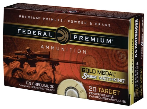 Federal GM65CRD1BAG1 Gold Medal 6.5 Creedmoor 140 GR Sierra MatchKing BTHP 4-20rd Boxes & Bag