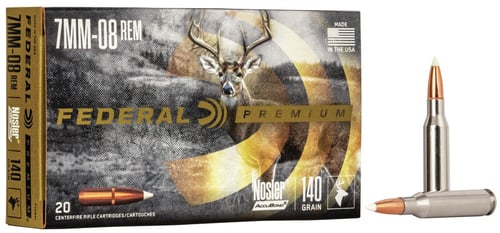 Federal P708A1 Premium  7mm-08 Rem 140 gr 2850 fps Nosler AccuBond 20 Bx/10 Cs