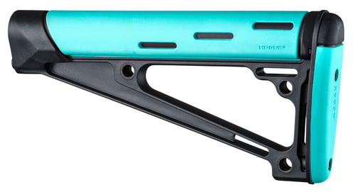 Hogue 13441 OverMolded Fixed Buttstock AR-15 A2 Rubber/Polymer Black/Aqua