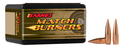 Barnes Bullets 30864 Match Burners  6mm 112 gr Boat Tail Match 100 Per Box