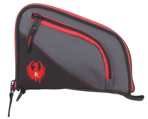 Ruger 27408 Tucson Handgun Case Black/Gray With Red Trim, Lockable Full Length Zipper 8