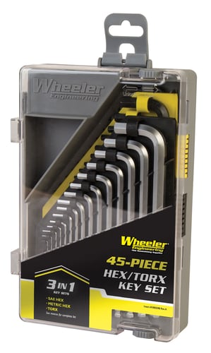 Wheeler 1081959 SAE/Metric Hex & Torx Key Set Silver Steel 45 Pieces