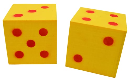 BENCHMASTER SHOOT THE DICE 1 PAIR (2) YELLOW/RED DICE TARG<