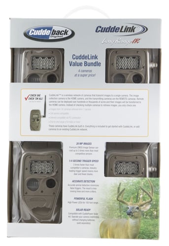 CUDDEBACK TRAIL CAM CUDDELINK J20 LR IR STARTER KIT 4-PACK<