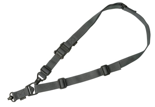 Magpul MAG515-GRY MS3 Single QD Sling GEN2 made of Nylon Webbing with Gray Finish, Adjustable One-Two Point Design & QD Swivel for Rifles