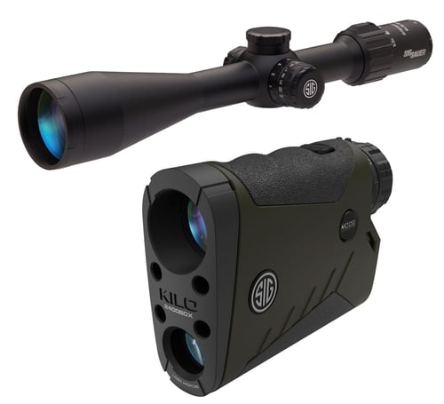 Sig Sauer Electro-Optics SOK24BDX01 BDX Combo Kit Range Finder/Rifle Scope Black 7x 6.5-20x 25mm 52mm 3400 yds Max Distance OLED Display
