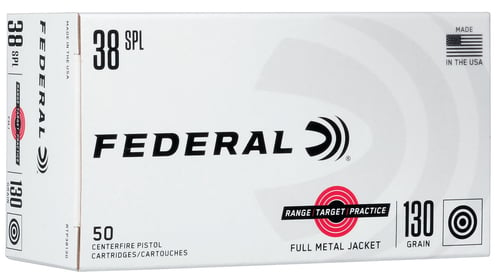 Federal RTP38130 Range & Target  38 Special 130 gr Full Metal Jacket 50 Per Box/ 20 Case