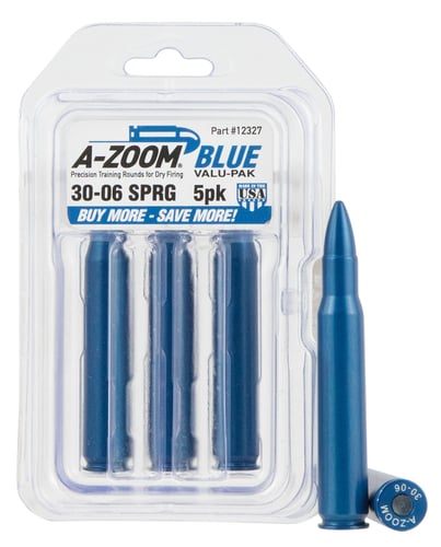 A-Zoom 12327 Blue Snap Caps Rifle 30-06 Springfield Aluminum 5 Pack