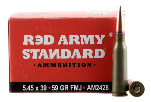 Red Army Standard AM2428 Rifle  5.45x39mm 59 gr Full Metal Jacket Boat-Tail (FMJBT) 20 Bx/50 Cs