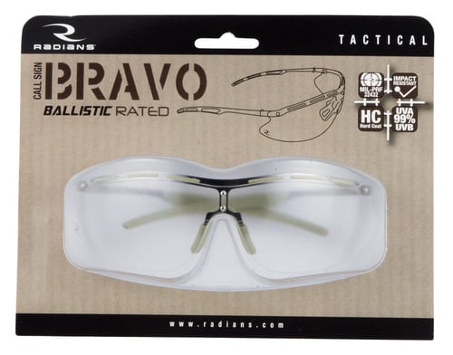 Radians CSB1011BX Bravo Glasses Eye Protection Silver Metal Frame Polycarbonate Clear Lens 1 Pair