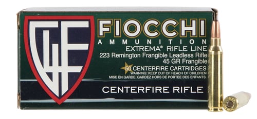 Fiocchi 223FRANG Extrema  223 Rem 45 gr Lead Free Frangible 50 Per Box/ 20 Case