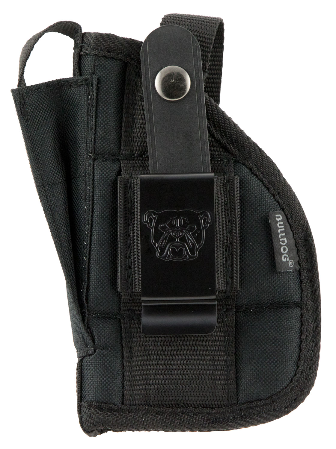 BULLDOG EXTREME SIDE HOLSTER BLK COMP AUTO 2.5-3.75 W/LASER