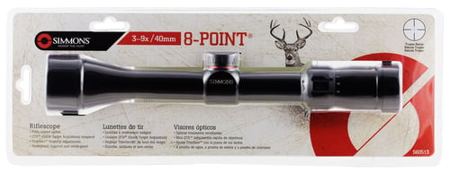 Simmons 560513 8 Point Riflescope 3-9x 40mm Obj 31.4-10.5 ft @ 100 yds FOV 1