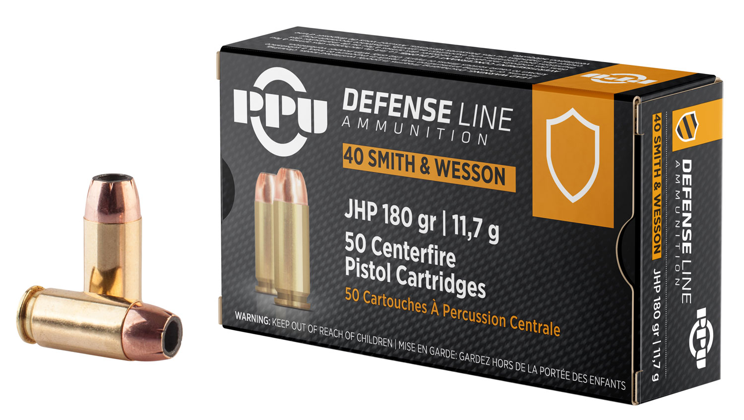 PPU PPD40 Defense  40 S&W 180 gr Jacket Hollow Point 50 Per Box/ 10 Case