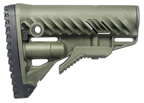 FAB Defense FXGLR16G GLR-16  Buttstock for AR-15/ M16/ M4 OD Green Polymer