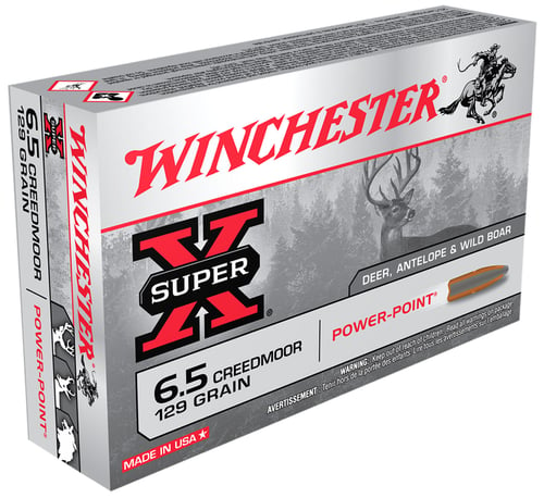 Winchester X651 Super-X Rifle Ammo 6.5 Creedmoor, Power Point, 129 Gr