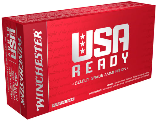 Winchester Ammo RED40 USA Ready 40 S&W 165 gr Full Metal Jacket Flat Nose 50 Per Box/ 10 Case