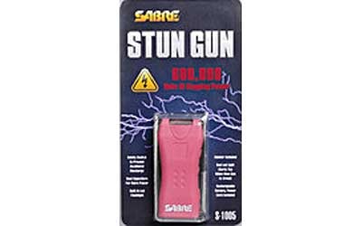 Sabre S1005PR Dual Capacitor Stun Gun with LED Flashlight 800,000 Volts/100-Lumens Plastic Pink