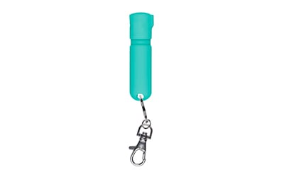 Sabre MDMT02 Mighty Discreet Pepper Spray Capsaicin UV Dye Effective Distance 12 ft .20 oz Mint Includes Key Ring Includes Snap Clip