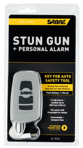 SABRE 3-IN-1 KEY FOB STUN GUN GRAY