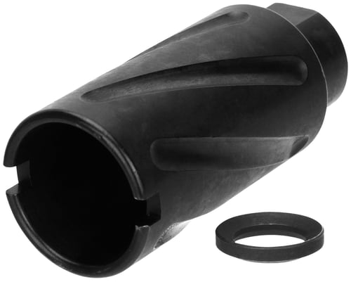 TacFire MZ10079MMN Spiral Fluted Muzzle Brake Black Oxide Steel with 1/2