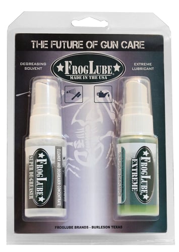 FrogLube 15265 Dual Kit  Cleans, Lubricates, Prevents Rust & Corrosion Removes Oil, Grease, Dirt 2 oz Spray Bottle