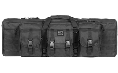 Bulldog BDT3536B BDT Tactical Single Rifle Case with Black Finish, 3 Accessory Pockets, Deluxe Padded Backstraps, Lockable Zippers & Padded Internal Divider 13