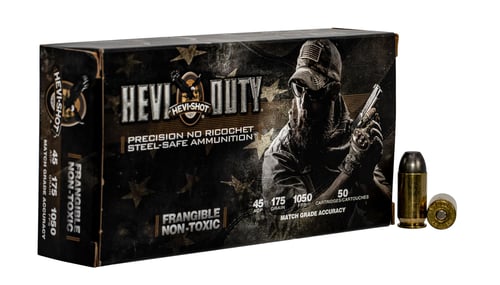 HEVI-Shot 99045 Hevi-Duty  45 ACP 175 gr Lead Free Frangible 50 Bx/ 10 Cs