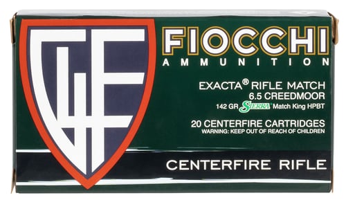 Fiocchi 65CMMKC Hyperformance Compete 6.5 Creedmoor 142 gr Sierra MatchKing BTHP 20 Per Box/ 10 Case