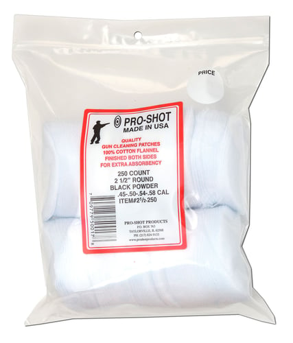 Pro-Shot 212250 Cleaning Patches  .45 - .58 Cal 2.50