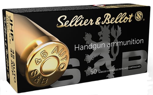Sellier & Bellot SB45C Handgun  45 ACP 230 gr Jacket Hollow Point 50 Per Box/ 20 Case