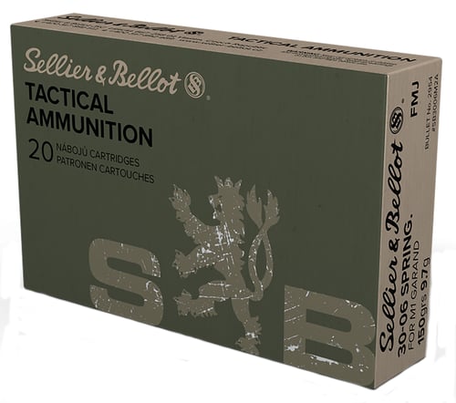 Sellier & Bellot SB3006M2 Rifle  30-06 Springfield 150 gr Full Metal Jacket 20 Per Box/ 20 Case