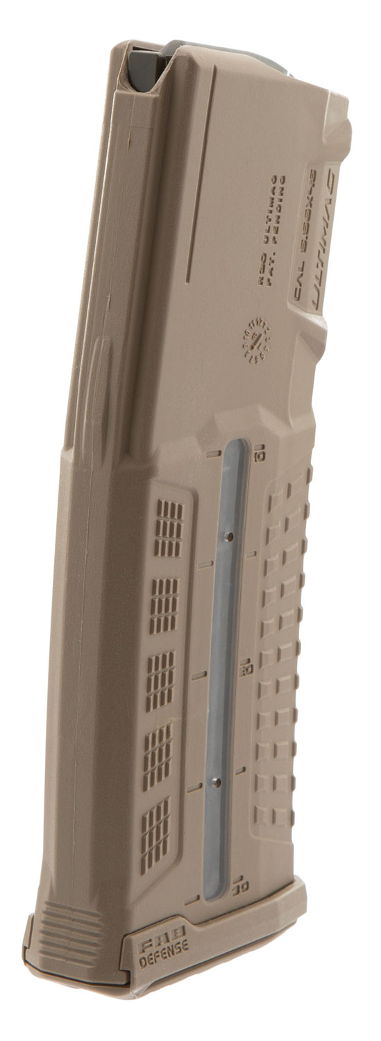 FAB Defense FXUMAGR30T Ultimag 30R Polymer Window Magazine for .223 Rem/ 5.56x45mm NATO AR-15/ M16/ M4 Flat Dark Earth Reinforced Polymer Body