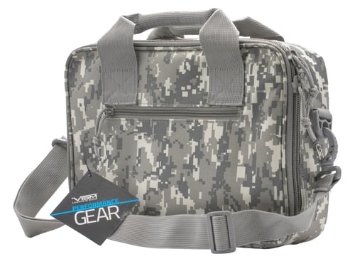 NcStar CPDX2971D VISM Double Pistol Range Bag with Mag Pouches, Loop Fasteners, Zippers, Padding & Digital Camouflage Finish