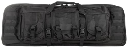 NcStar CVDC2946B36 VISM Double Carbine Case Black PVC Nylon with Foam Padding, Lockable Zippers, Pockets & MOLLE Webbing  36