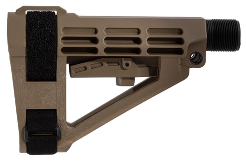 SB Tactical SBA4-02-SB SB Brace 6 Position Flat Dark Earth Synthetic with Carbine Receiver Extension, 7.50