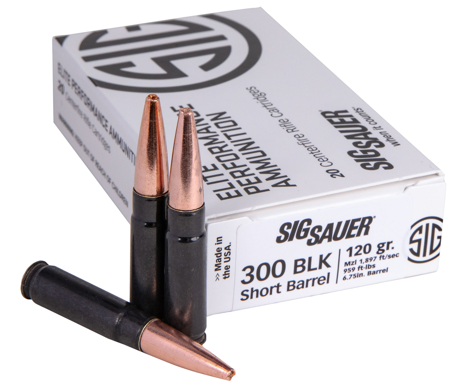 Sig Sauer E300H1SBR20 Elite Performance  300 Blackout 120 gr Copper Solid 20 Per Box/ 10 Case