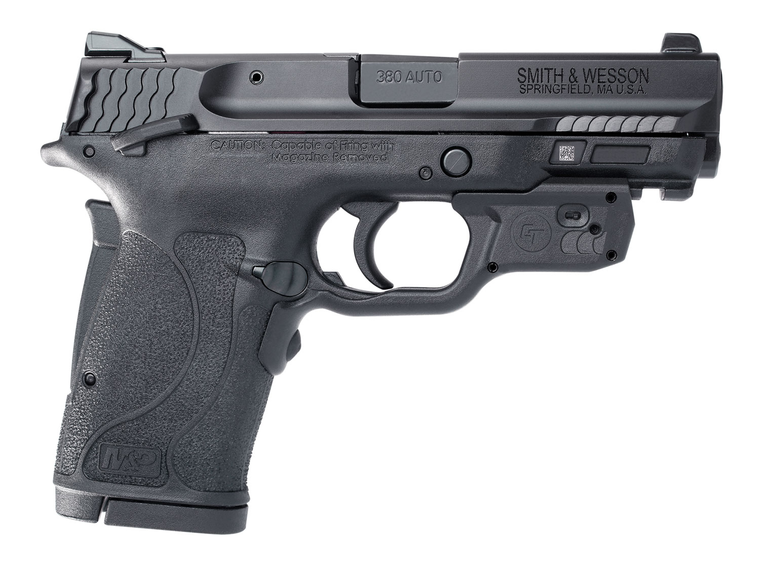 Smith & Wesson 12610 M&P 380 Shield EZ Crimson Trace Laserguard 380 Automatic Colt Pistol (ACP) Double 3.675