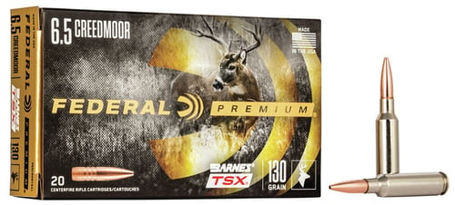 Federal P65CRDBTSX1 Premium  6.5 Creedmoor 130 gr Barnes TSX 20 Per Box/ 10 Case