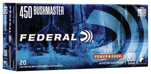 Federal 450BMB Power-Shok  450 Bushmaster 300 gr Jacketed Soft Point 20 Per Box/ 10 Case