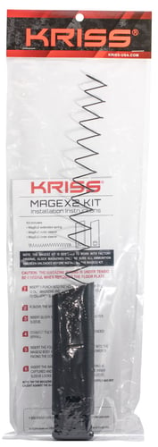 Kriss USA KVAMX2K90BL00 Mag-Ex2 Extension Kit Extended 9mm Luger 40rd Compatible w/Glock 17 Gen3-5 17rd Magazines Black Polymer