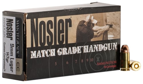 Nosler 51325 Assured Stopping Power Handgun 9mm Luger 147 gr Jacket Hollow Point 50 Per Box/ 10 Case